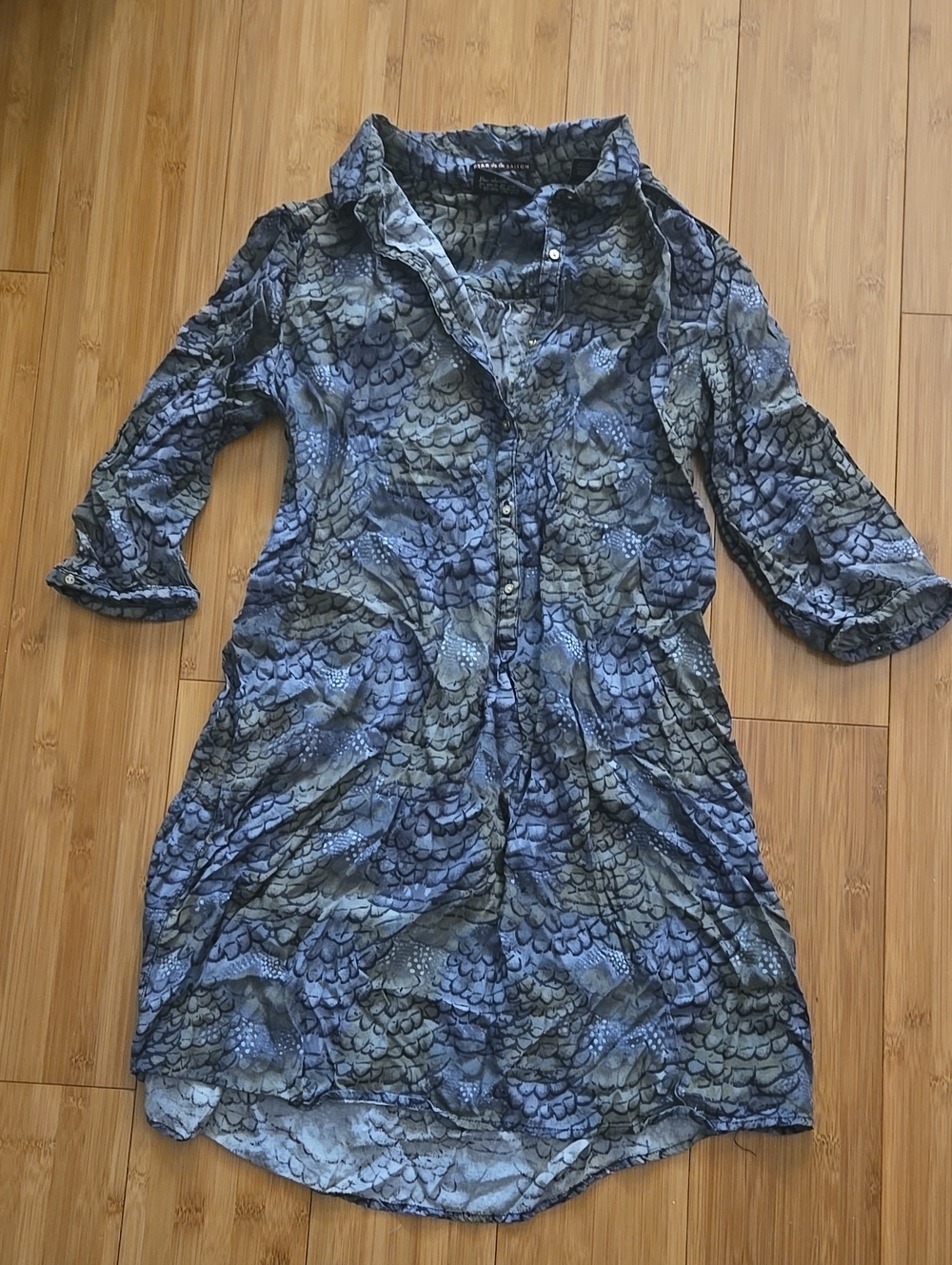 Scotch & Soda Black and Gray Patterned Shirt Dress - 1